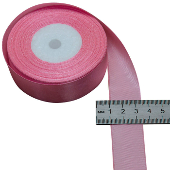 Атласная лента, клубничная, 25мм*23м