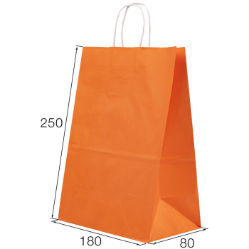 Крафт пакет с крученой ручкой «Оранжевый», 100 г/м², 18*8*25 см