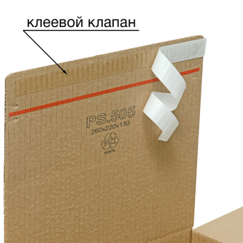 Почтовый короб PS.505 с клеевым клапаном, 260*220*130 мм, Т-23 В