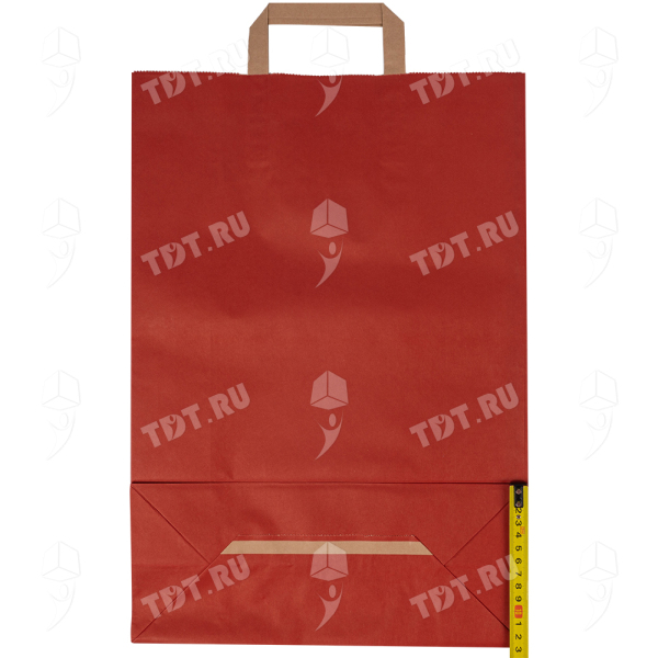 Крафт пакет с плоской ручкой «Красный», 80 г/м², 32*13*46 см
