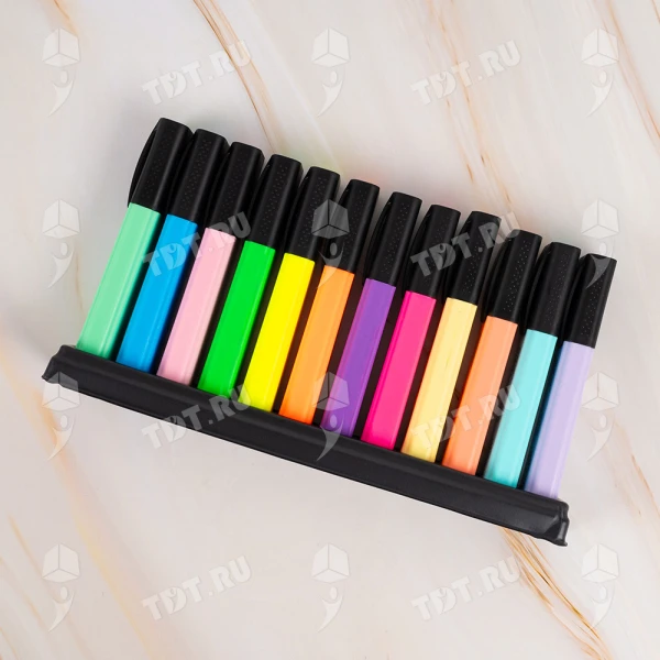 Текстовыделитель Gxin Highlighter G-342, набор 6A+6D цветов, 2-5 мм, 12 шт./уп.