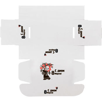 Подарочная коробка «С 8 Марта! - Девочка с букетом», беленая, 216*175*106 мм