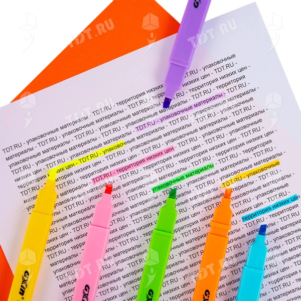 Текстовыделитель Gxin Highlighter G-343, набор 6 неон-цветов, 1-5 мм, 6 шт./уп.
