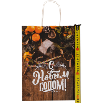 Подарочный пакет с крученой ручкой «Уютного Нового года», 80 г/м², 25*11*32 см