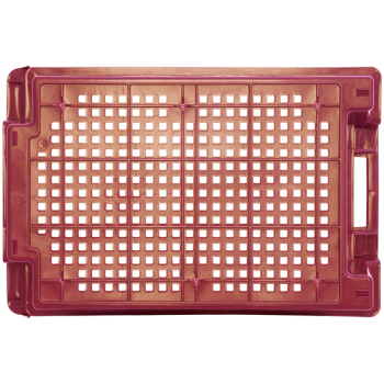 Овощной ящик, конусный, перфорированный, красный, 600*400*200 мм