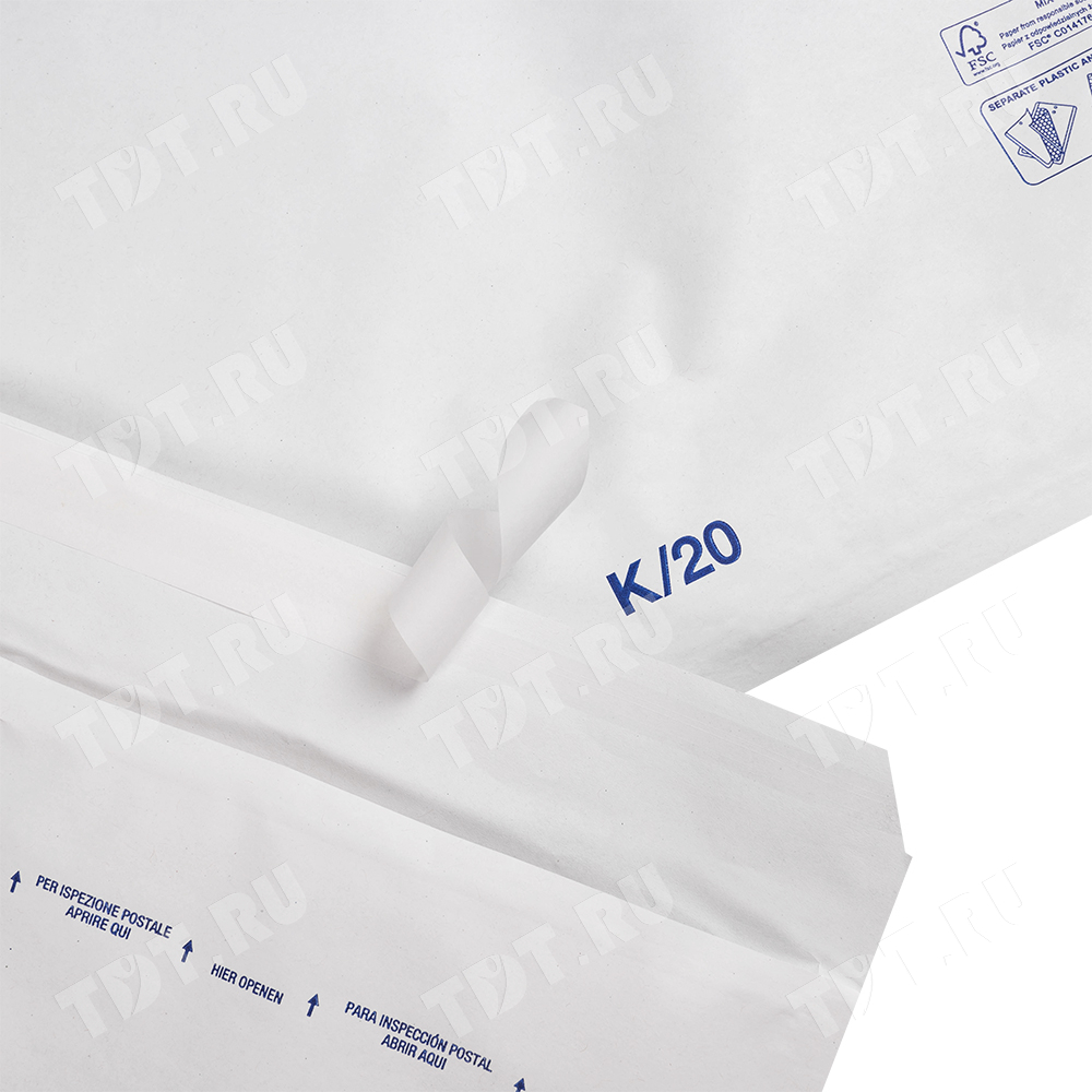 Белый крафт пакет с прослойкой, 37*48 см, K-20 (K/7)