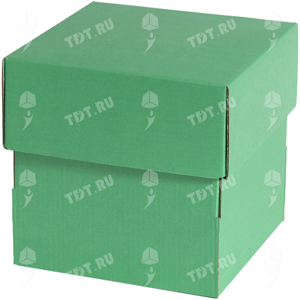 Коробка крышка-дно «Кубик», зелёная, 140*140*140 мм