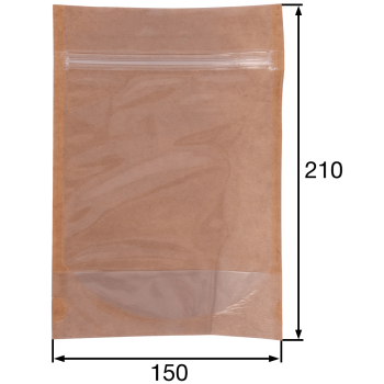 Крафт дой-пак с zip lock и окошком, 15*17+4 см, 100 шт. Крафт дой-пак с zip lock и окошком, 15*17+4 см, 100 шт.
