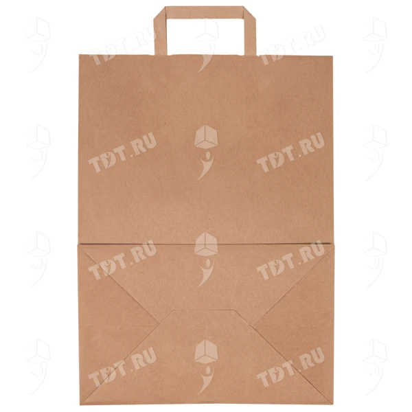 Крафт пакет с плоской ручкой, 70 г/м², 35*15*45 см