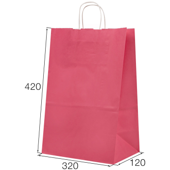 Крафт пакет с крученой ручкой «Розовый», 100 г/м², 32*12*42 см