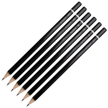 Карандаши чернографитные 2H-2B, 6 шт.