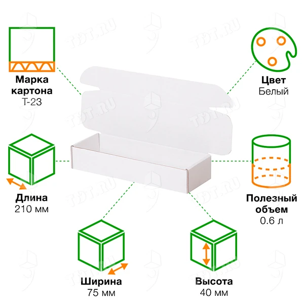 Короб КС-428 МГФ, белый, 210*75*40 мм