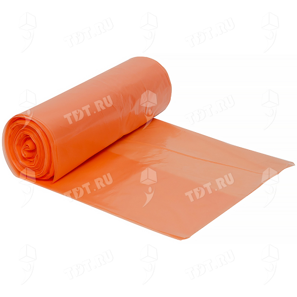 Полиэтиленовые пакеты для мусора ПСД 540 литров (оранжевые), 90*230 см, 50 мкм, 10 шт./рулон