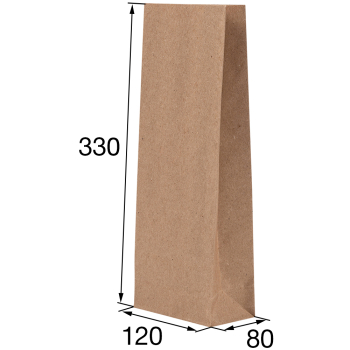 Крафт пакет без ручек, 70 г/м², 12*8*33 см Крафт пакет без ручек, 70 г/м², 12*8*33 см