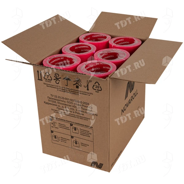 Клейкая лента фуксия Nova Roll ID Tape, 48мм*66м*45мкм