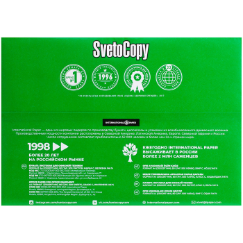 Офисная бумага SvetoCopy, формат А4, 500 листов/пачка, 80 г/м² Офисная бумага SvetoCopy, формат А4, 500 листов/пачка, 80 г/м²