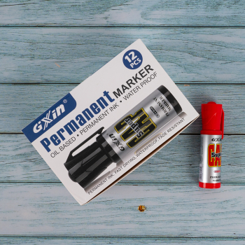 Маркер перманентный Gxin «Super cap» G-185, красный, 4-8 мм, 12 шт./уп.