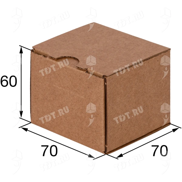 Самосборный короб №235, с язычком, 70*70*60 мм, 50 шт.
