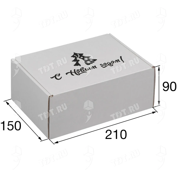 Подарочная коробка «С Новым годом!», белая, 210*150*90 мм