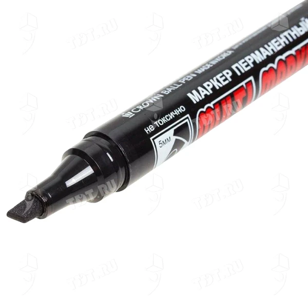Маркер перманентный Crown «Multi Marker Chisel», черный, 5 мм