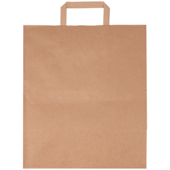 Крафт пакет с плоской ручкой, 70 г/м², 32*20*37 см