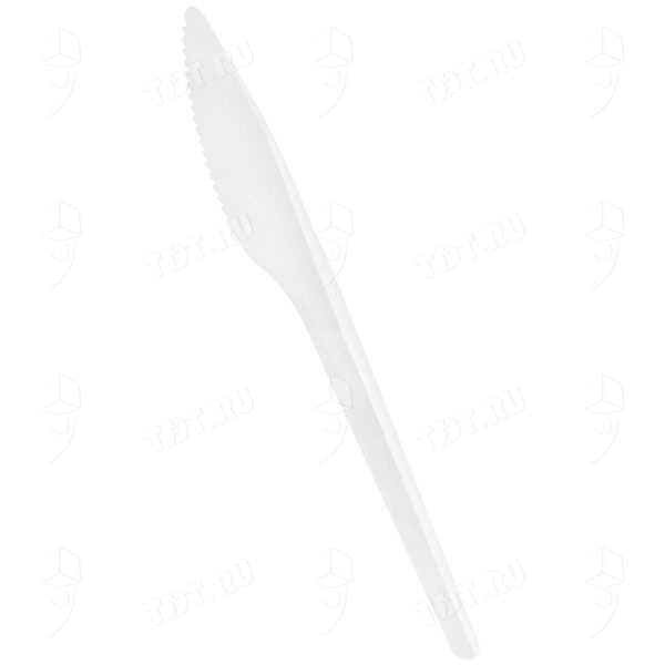 Пластиковые столовые ножи Компакт, белые, 100 шт.