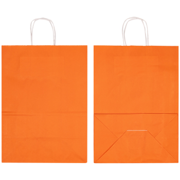 Крафт пакет с крученой ручкой «Оранжевый», 100 г/м², 18*8*25 см