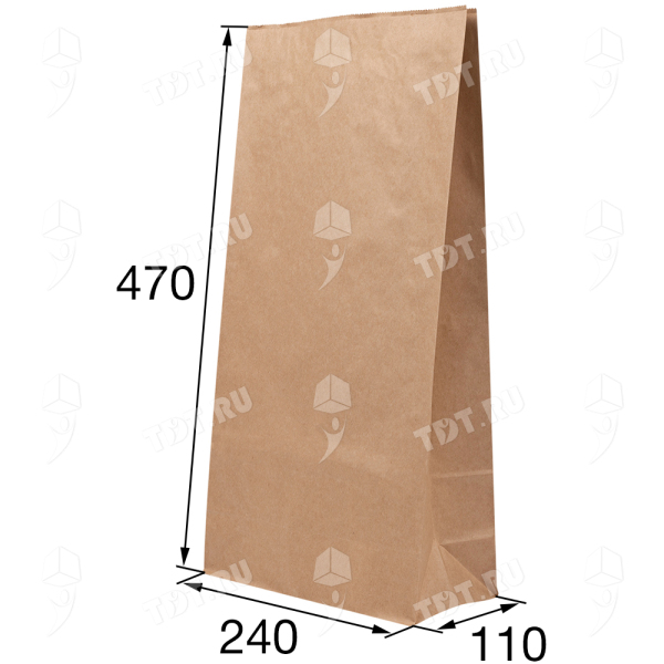 Крафт мешок двухслойный без ручек, 70 г/м², 24*11*47 см