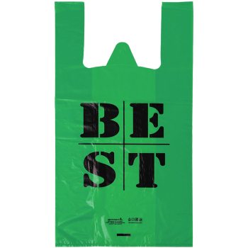 Пакет майка ПНД «Best» синий, зелёный, 31+17*55см, 30 мкм, 100шт.