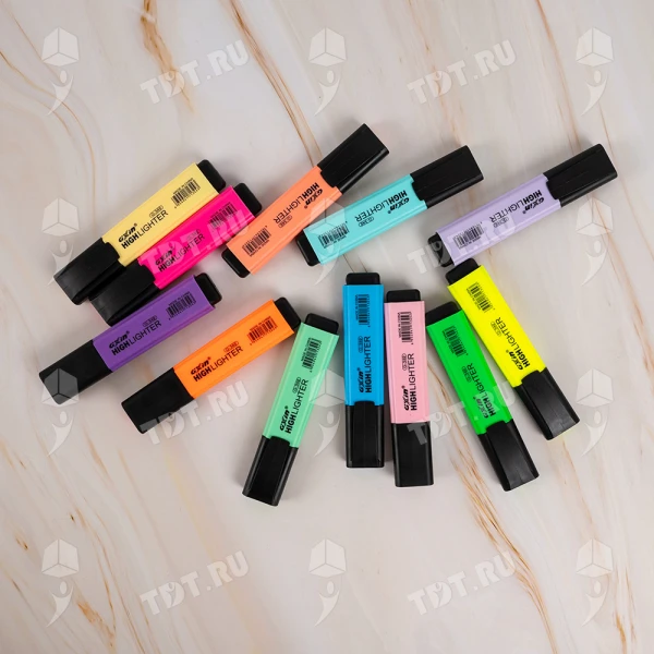 Текстовыделитель Gxin Highlighter G-342, набор 6A+6D цветов, 2-5 мм, 12 шт./уп.