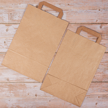 Крафт пакет с плоской ручкой, 70 г/м², 24*11*31 см