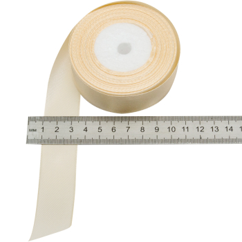 Атласная лента, кремовая, 25мм*23м