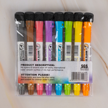 Маркер с ластиком Gxin G-208CL/8 для магнитной доски, набор 8 цветов, 2 мм, 8 шт./уп.