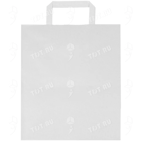 Белый пакет с плоской ручкой, 80 г/м², 24*14*28 см