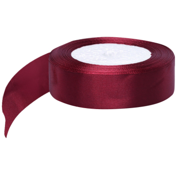 Атласная лента, бордовая, 25мм*23м