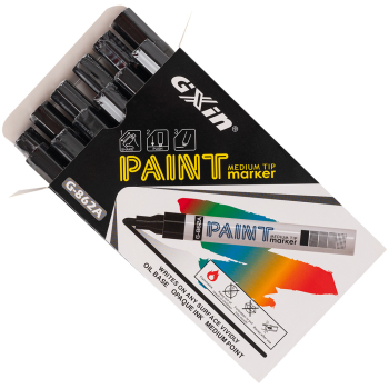 Маркер-краска перманентный Gxin G-862A, черный, 4 мм, 1 шт.