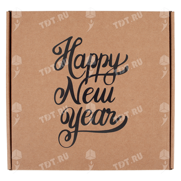 Подарочная коробка «Happy New year», чёрная, 190*190*80 мм