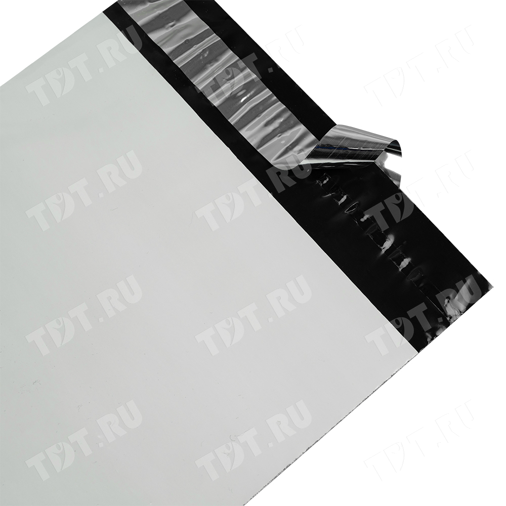 Курьер-пакет белый без печати, без кармана, 360*500+40 мм, 50 мкм, 1 шт.