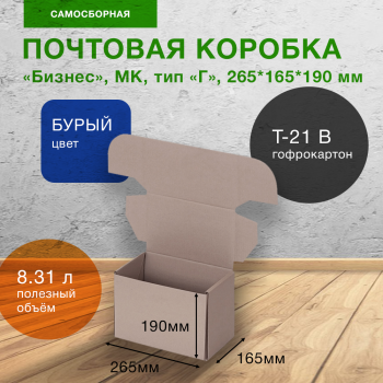 Почтовый короб «Бизнес», МК, тип «Г», 265*165*190 мм, T-21 В