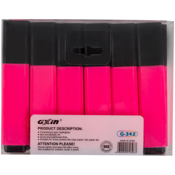 Текстовыделитель Gxin Highlighter G-342, розовый, 2-5 мм, 12 шт./уп.