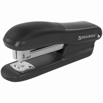 Степлер BRAUBERG «SX-39» для скоб №24/6 и №26/6, пластик, черный, 25 листов