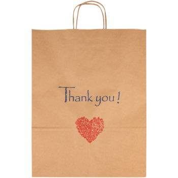 Крафт пакет с крученой ручкой «Thank you», 80 г/м², 35*15*45 см Крафт пакет с крученой ручкой «Thank you», 80 г/м², 35*15*45 см