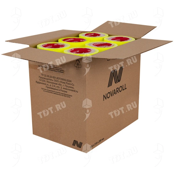 Клейкая лента лимонная Nova Roll ID Tape, 48мм*66м*45мкм