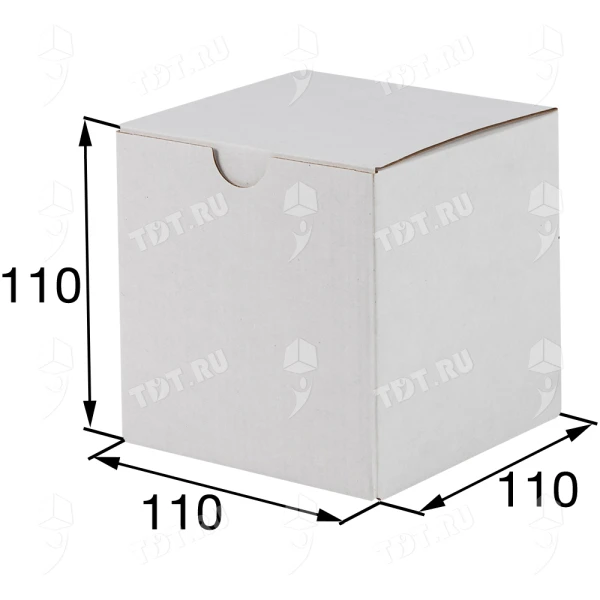Самосборный короб №240/1, белый, складное дно, 110*110*110 мм, Т-22 Е