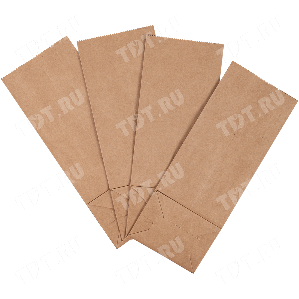 Крафт пакет без ручек, 70 г/м², 10*7*33 см