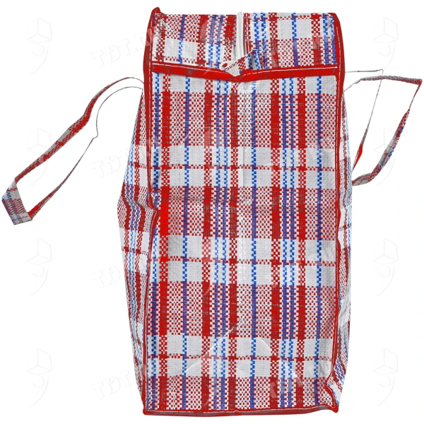 Сумка однослойная хозяйственная, 90 л, 60*30*50 см, красно-синяя