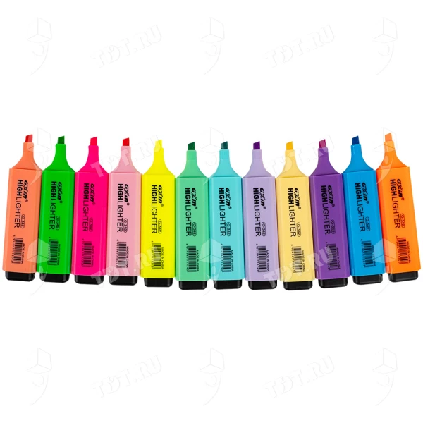Текстовыделитель Gxin Highlighter G-342, набор 6A+6D цветов, 2-5 мм, 12 шт./уп.