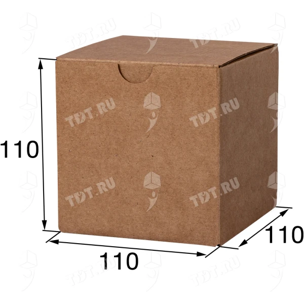 Самосборный короб №240, бурый, складное дно, 110*110*110 мм, Т-22 Е