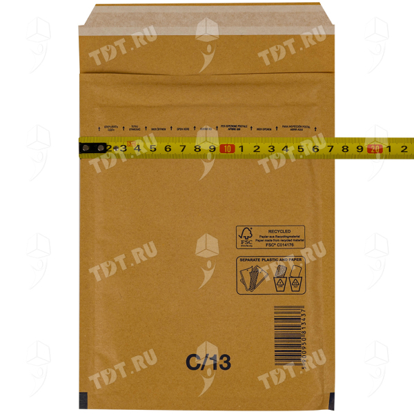 Бурый крафт пакет с прослойкой, 17*22 см, C-13-G (С/0)