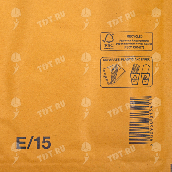 Бурый крафт пакет с прослойкой, 24*27 см, E-15-G (E/2)